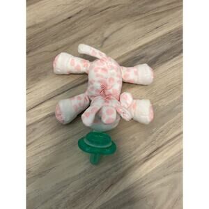 Nookums Paci Plushies Buddies Pink Jaspie Giraffe Pacifier Holder Plush Rattle